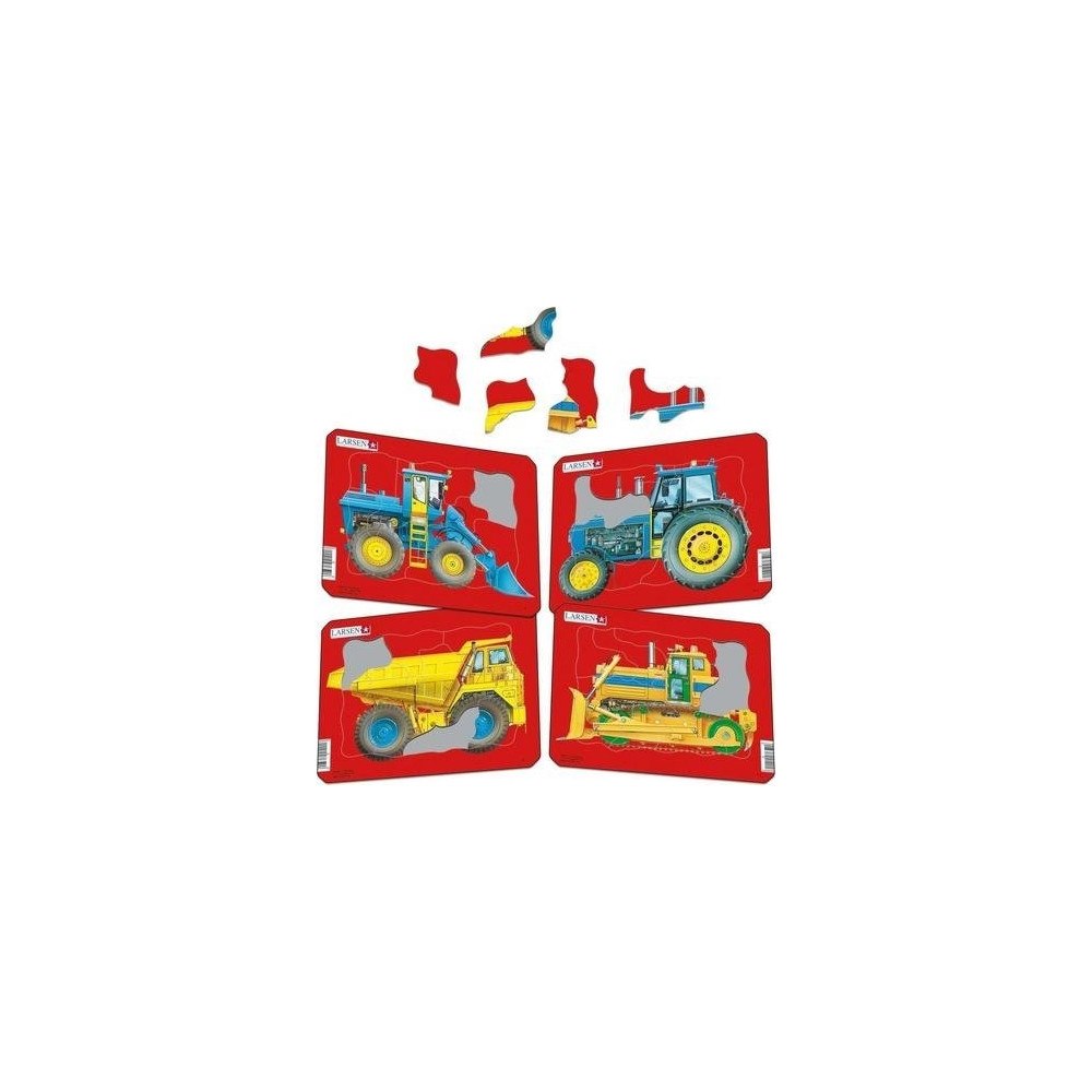 larsen cool Larsen Mini Tractors,Dump Truck and Bulldozer, 10 pcs Puzzle