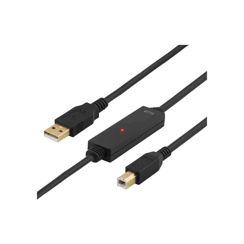 Deltaco DELTACO USB-EX10M - USB-kabel - USB typ B till USB - 10 m