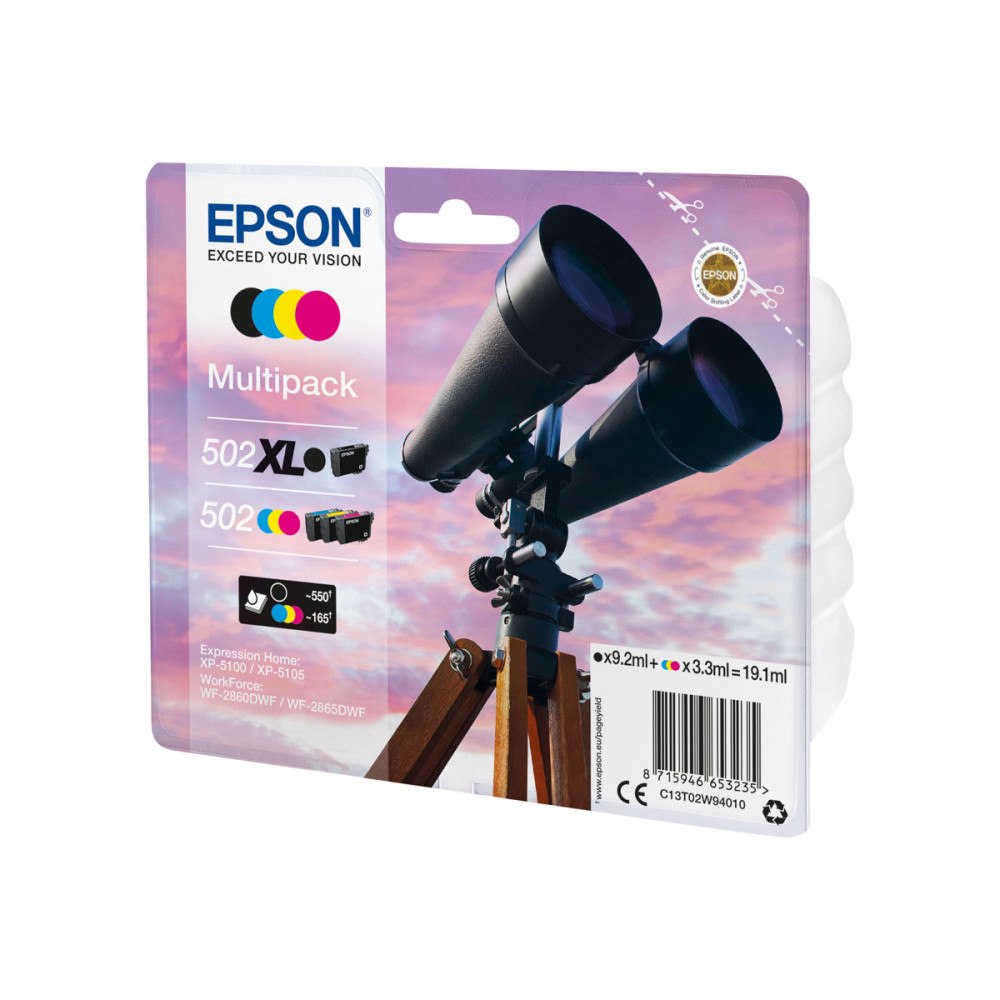 EPSON Epson 502XL Multipack - 4-pack - hög kapacitet - svart, gul, cyan, magenta - original - bläckpatron