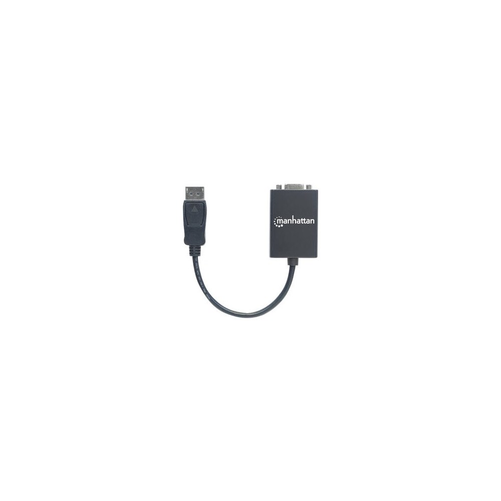 Manhattan Manhattan DisplayPort to VGA HD15 Converter Cable, 15cm, Male to Female, Active, DP With Latch, Black, Lifetime Warranty...
