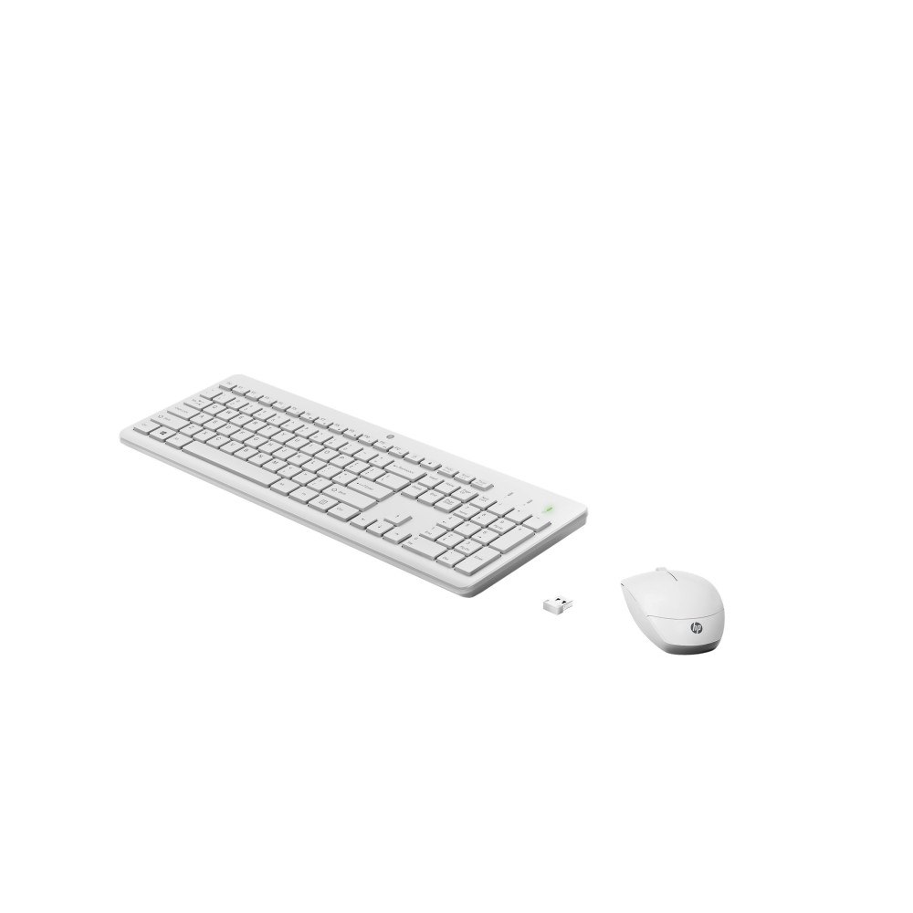 Hewlett-Packard HP 230 - sats med tangentbord och mus - QWERTY - engelska - vit Inmatningsenhet