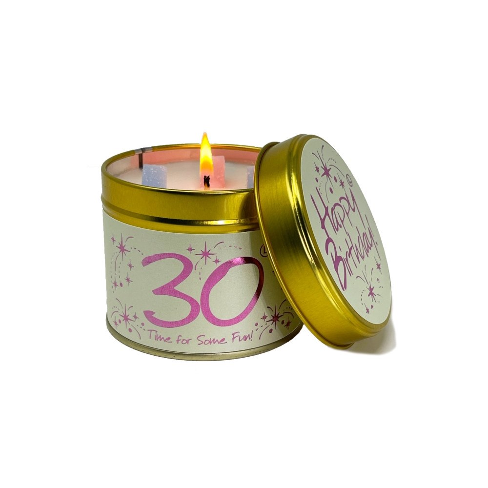 LILY FLAME CANDLES Happy Birthday 30 - Scented Tin Candle