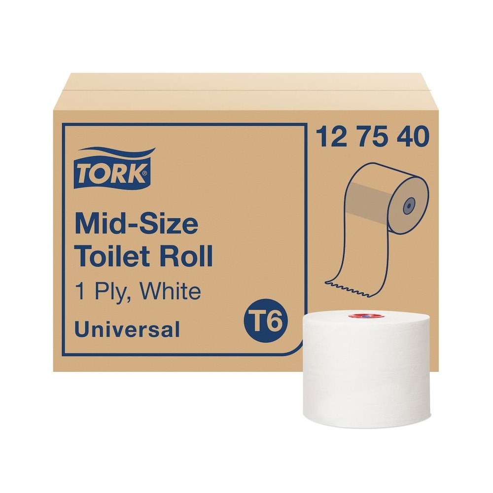 TORK Tork Universal Mid-Size T6 - toalettpapper - rulle - 135 m - vit (paket om 27)