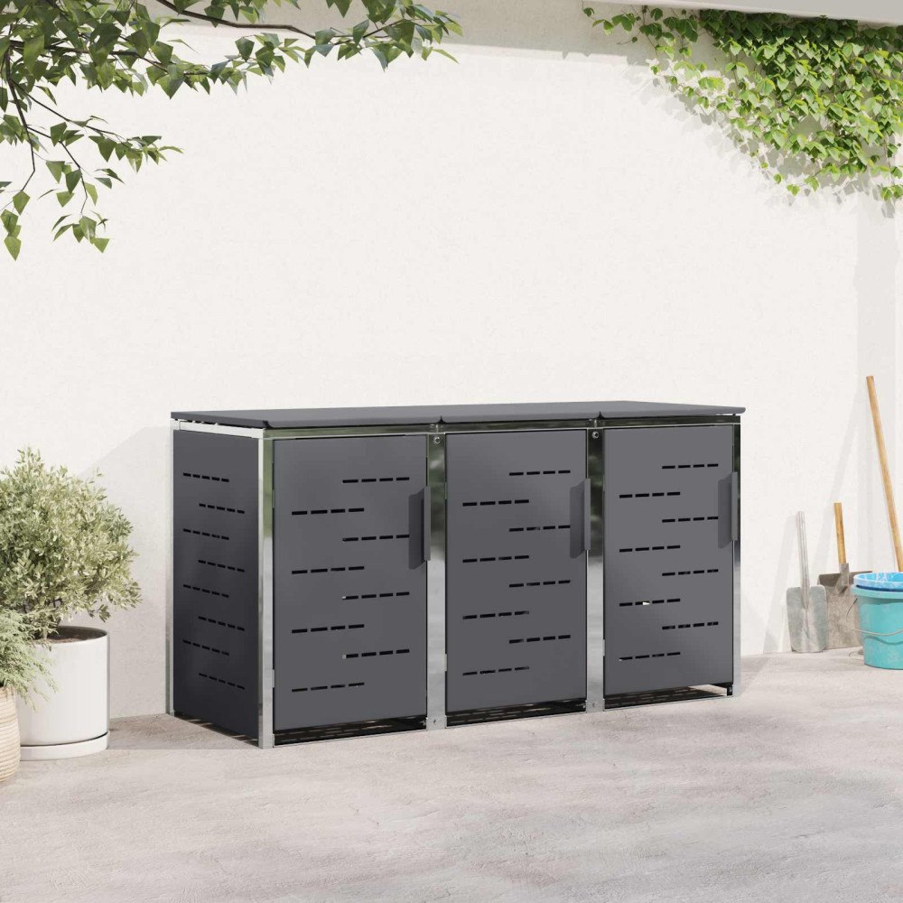 vidaXL Sopcontainerförvar Antracit 207 x 77,5 x 112,5 cm