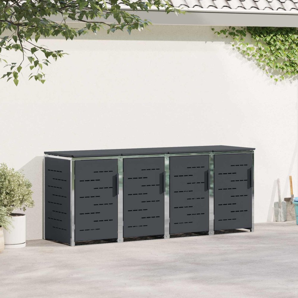 vidaXL Sopcontainerförvar Antracit 276 x 77,5 x 112,5 cm