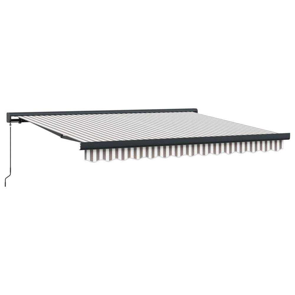 vidaXL Utdragbar markis Ljusgrå och vit. 300 x 250 cm