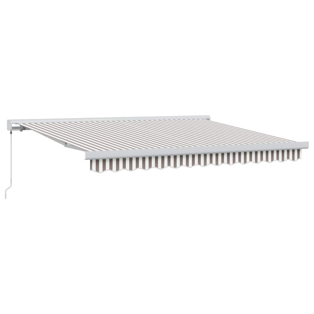 vidaXL Utdragbar markis Ljusgrå och vit. 450 × 300 cm