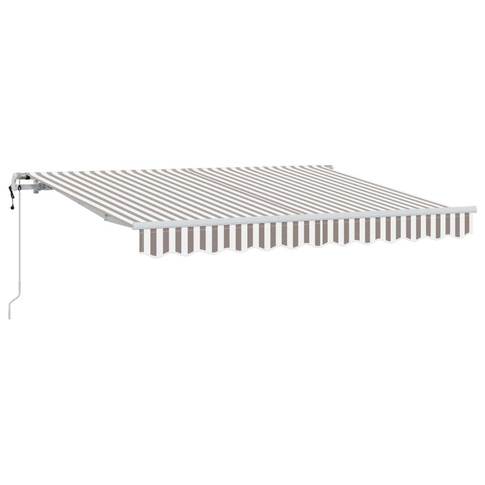 vidaXL Utdragbar markis Ljusgrå och vit. 500 × 300 cm