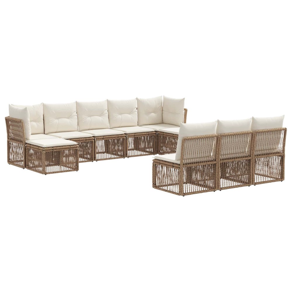 vidaXL Trädgårdsoffset 10 pcs Beige konstrotting
