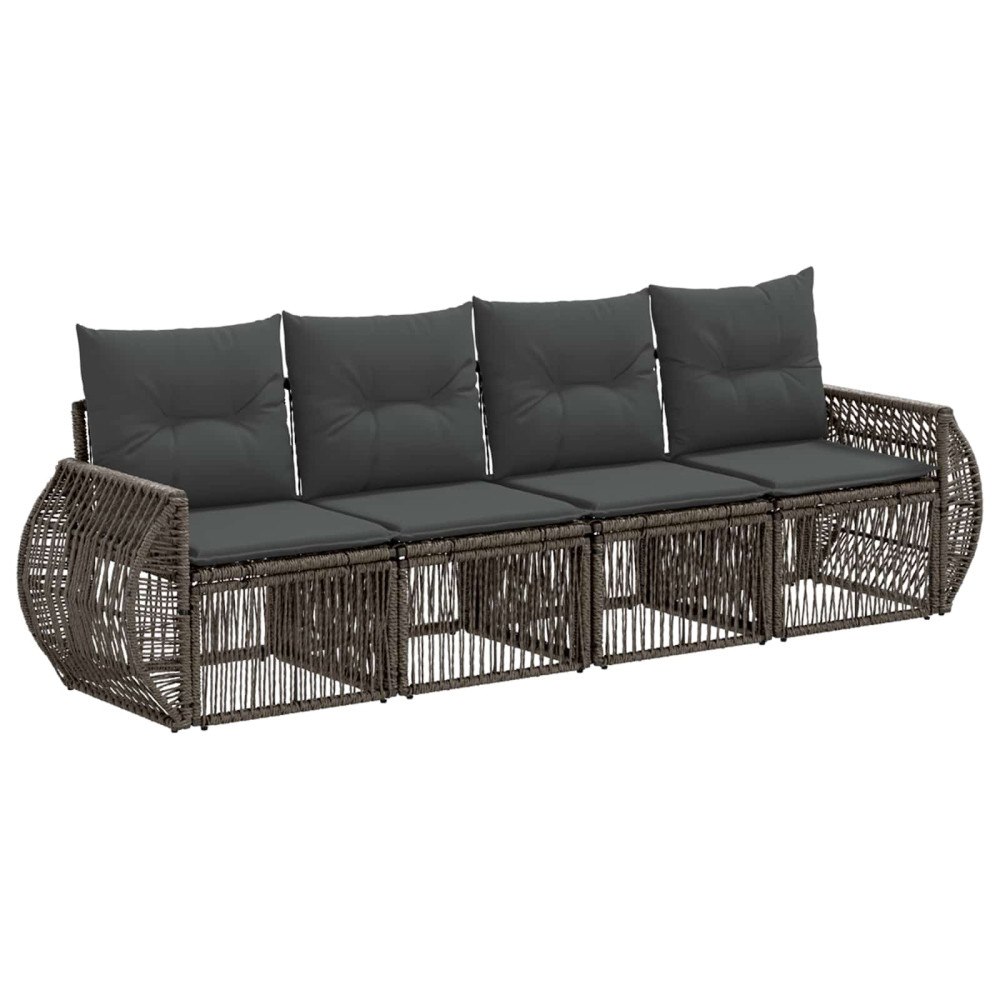 vidaXL Trädgårdsoffset 4 pcs Grå och mörkgrå konstrotting