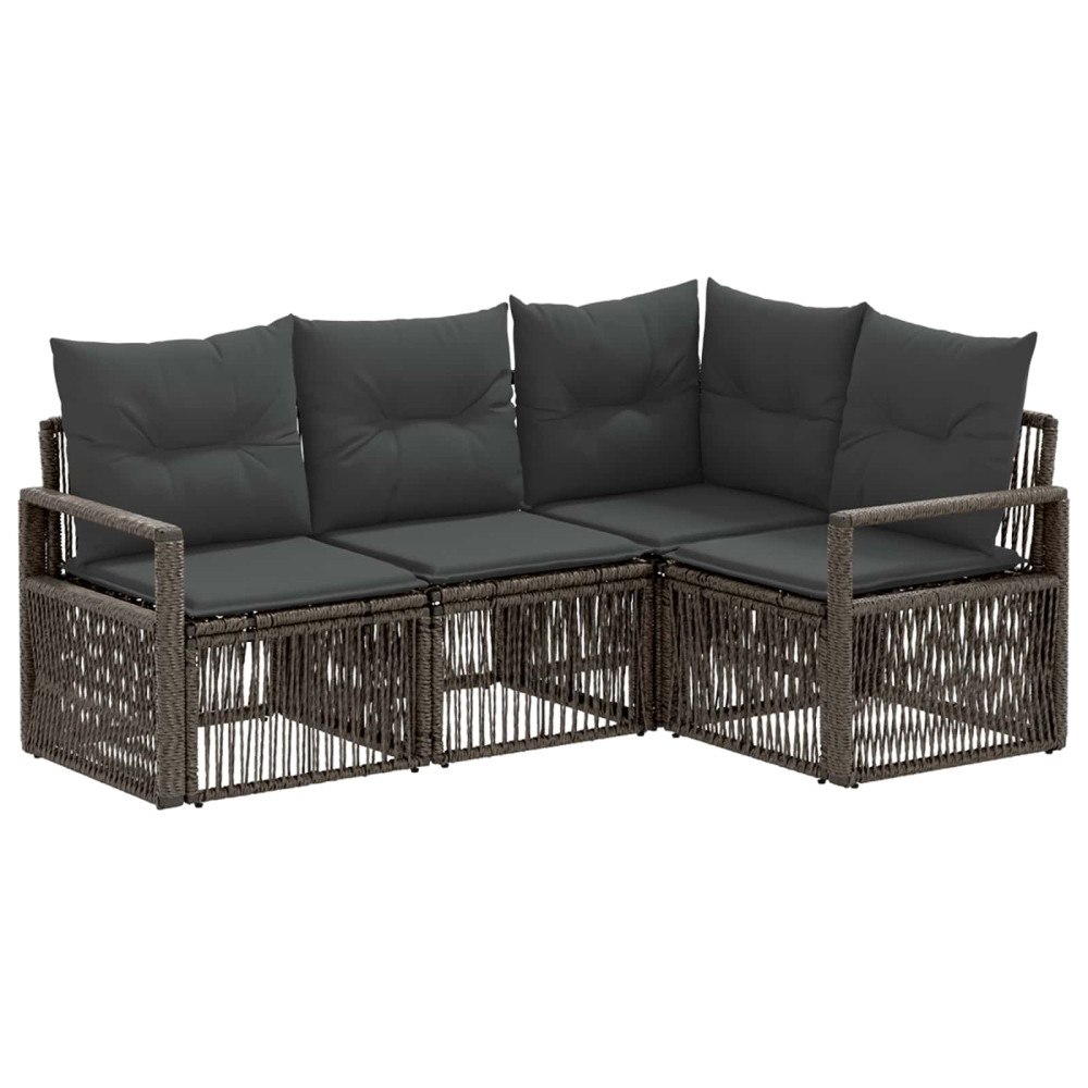 vidaXL Trädgårdsoffset 4 pcs Grå konstrotting
