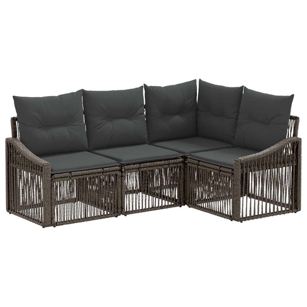 vidaXL Trädgårdsoffset 4 pcs Grå konstrotting