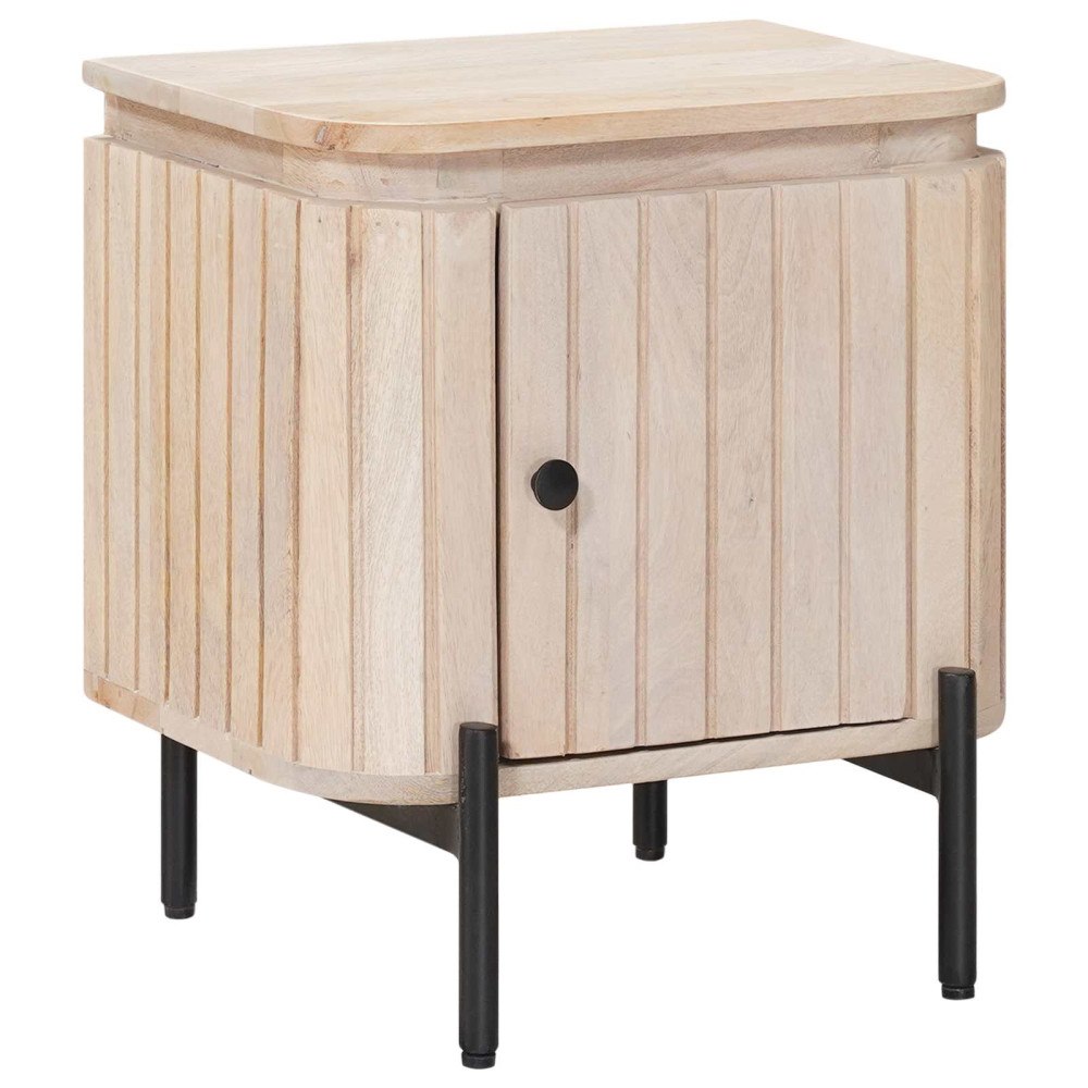 vidaXL Handgjord Sängbord Vit 40 x 30 x 45 cm Massivt mangoträ