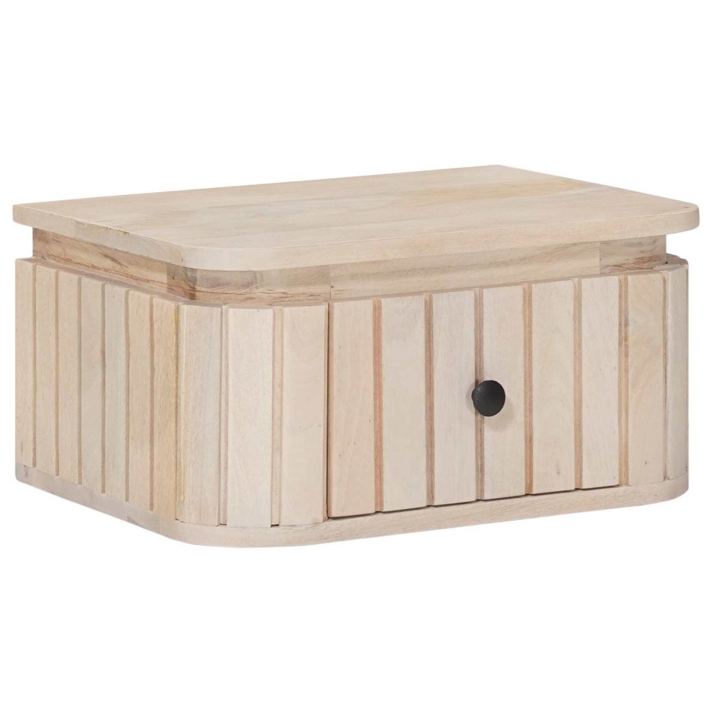 vidaXL Handgjord Sängbord Vit 40 x 30 x 20 cm Massivt mangoträ