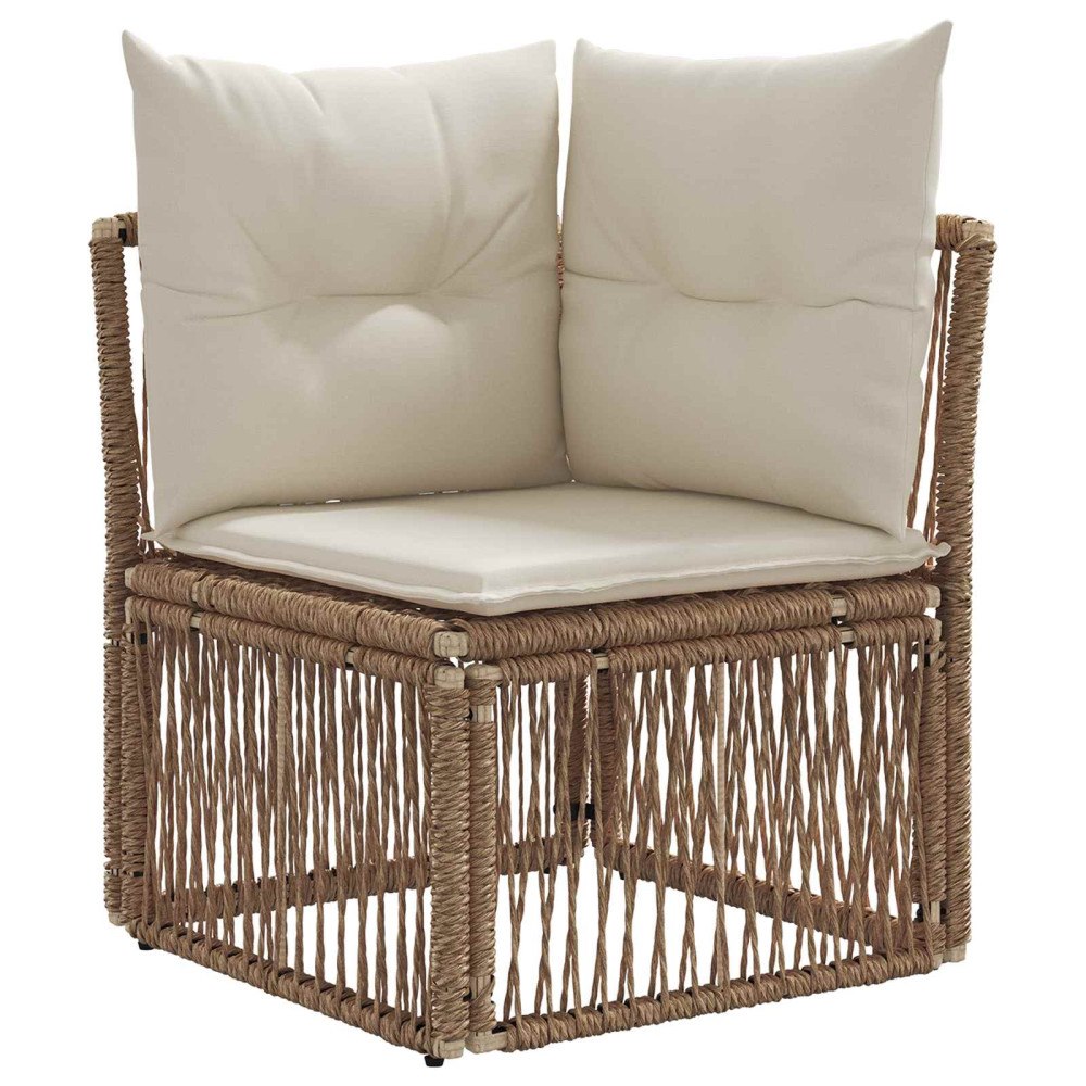 vidaXL Hörnsofa Beige konstrotting