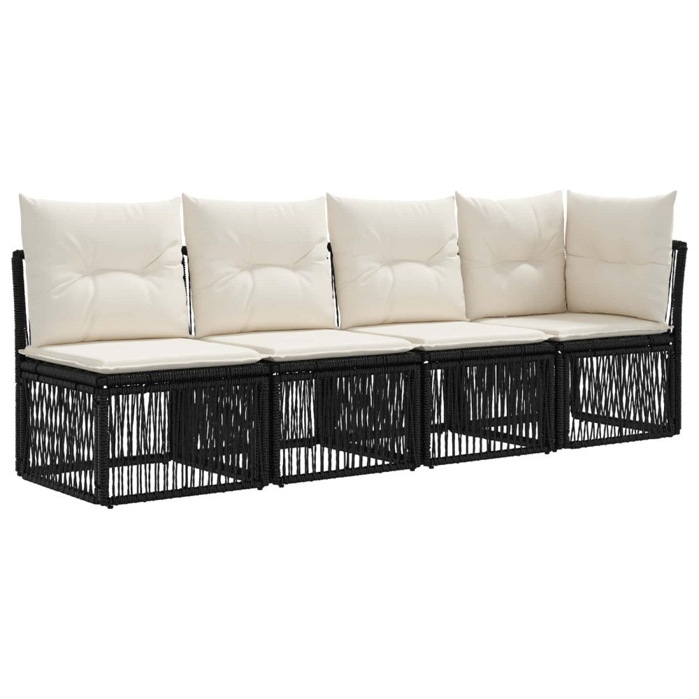 vidaXL 4-sits soffa med vänster arm 4 pcs 4-Antal sittplatser Svart