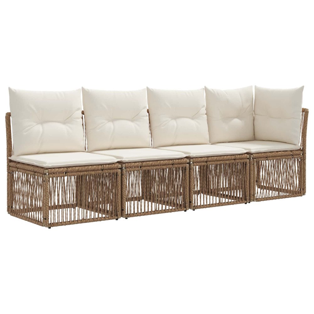 vidaXL 4-sits soffa med vänster arm 4 pcs 4-Antal sittplatser Beige