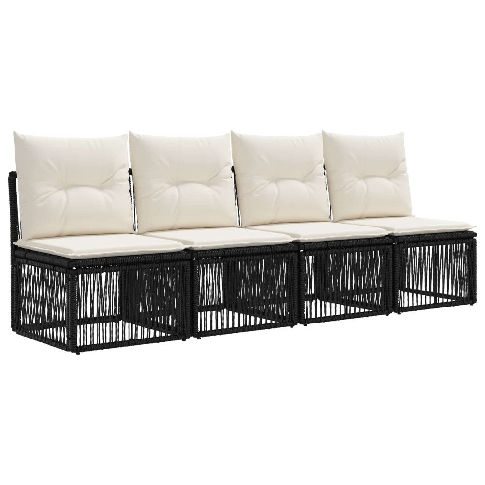 vidaXL 4-sitssoffa 4 pcs 4-Antal sittplatser Svart konstrotting