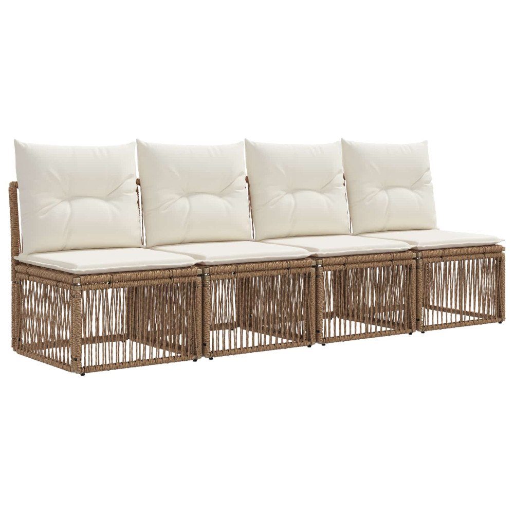 vidaXL 4-sitssoffa 4 pcs 4-Antal sittplatser Beige konstrotting