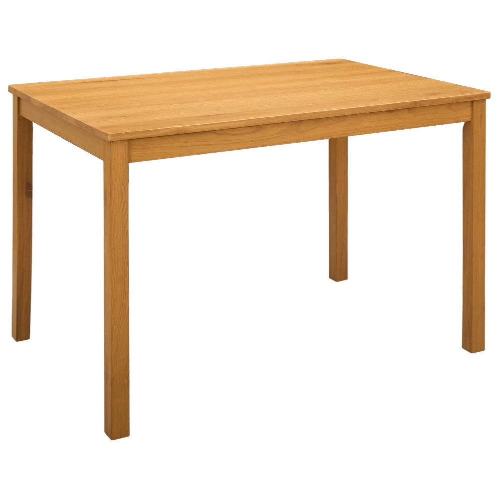 vidaXL Matbord 110 x 75 x 75 cm Massivt Ekträ Naturlig Rektangulär