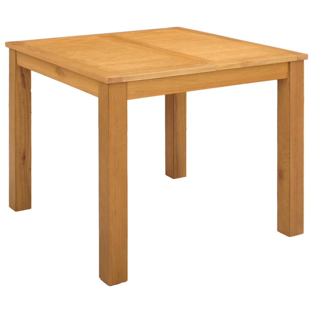 vidaXL Matbord 90 x 90 x 75 cm Massivt Ekträ Naturlig Fyrkantig