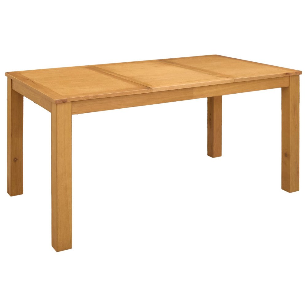 vidaXL Matbord 150 x 85 x 75 cm Massivt Ekträ Naturlig Rektangulär