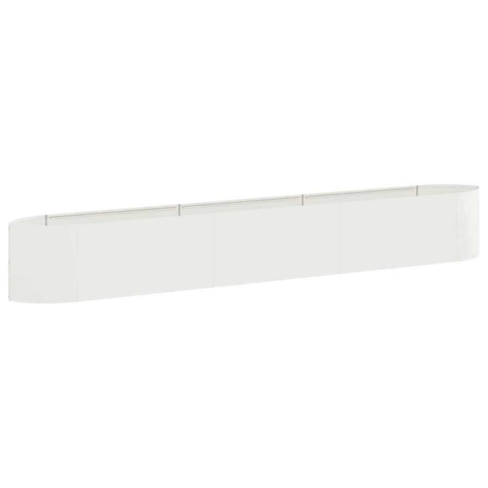 vidaXL Höjd Trädgårdsbädd Vit 300 x 40 x 40 cm Stål