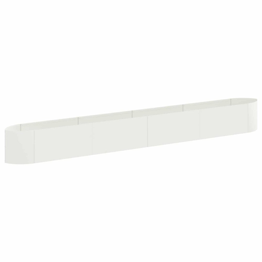 vidaXL Höjd Trädgårdsbädd Vit 380 x 40 x 40 cm Stål
