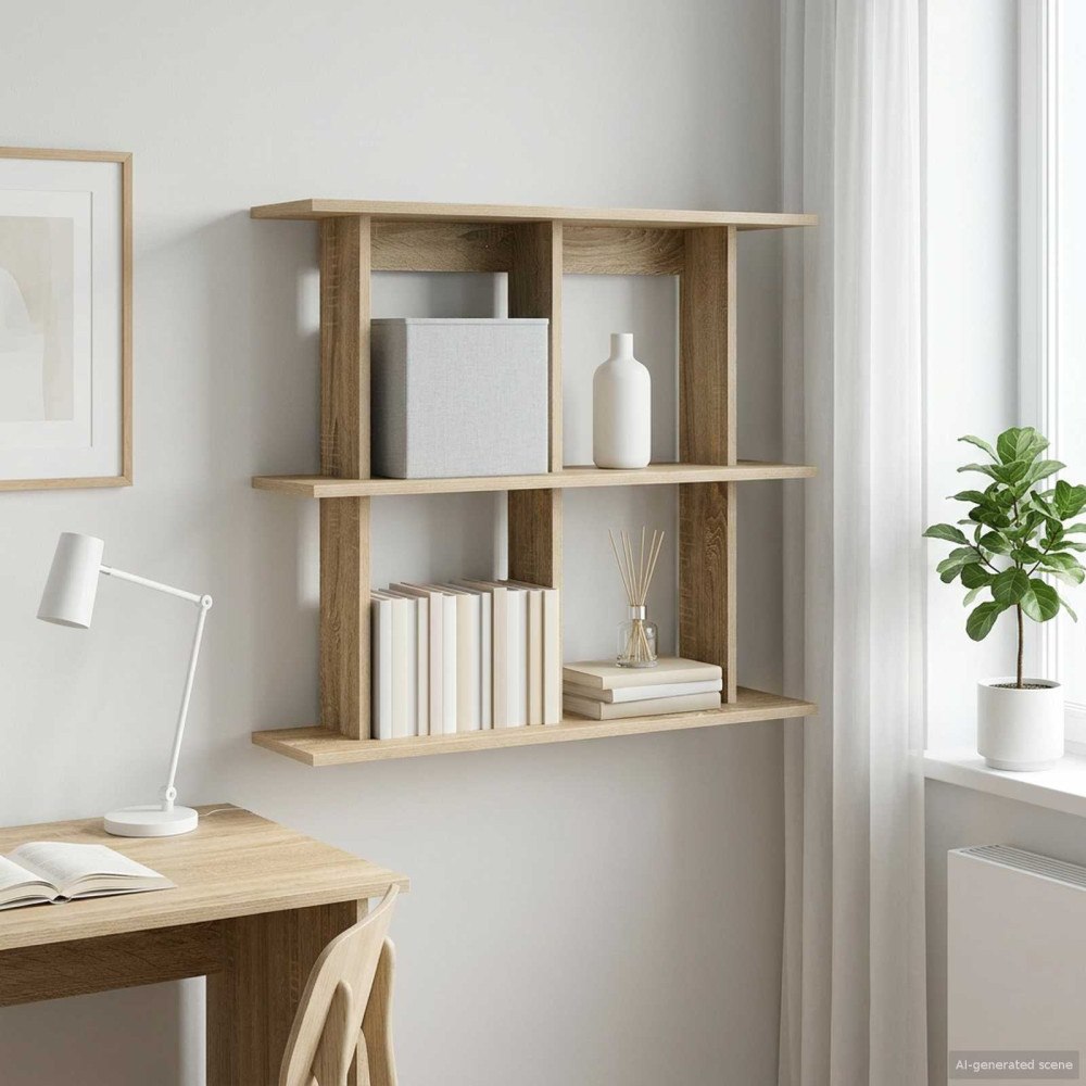 vidaXL Vägg hylla Väggmonterat Brun 80 x 20 x 75 cm Konstruerat trä