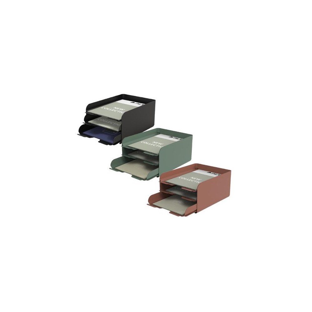 Alba Brevkorg ALBA metall 3-facks A4 svart