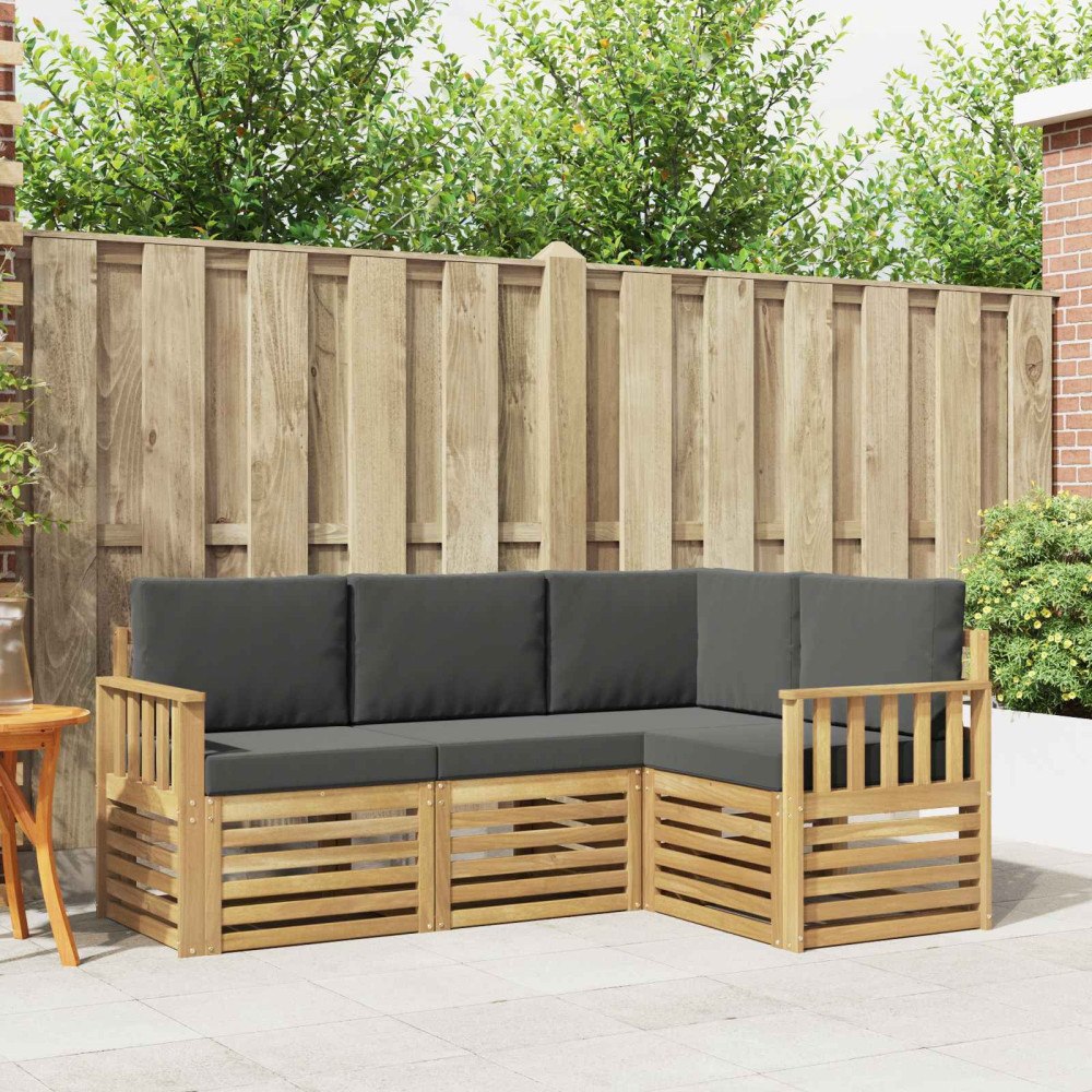 vidaXL Utomhussoffset 4 pcs Vit och antracit 187,5 x 128,5 x 73 cm