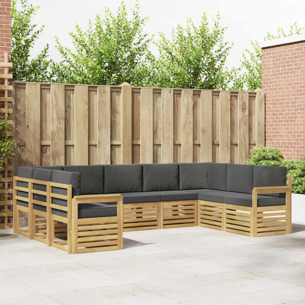 vidaXL Utomhussoffset 7 pcs Vit och Antracit 304 x 128,5 x 73 cm