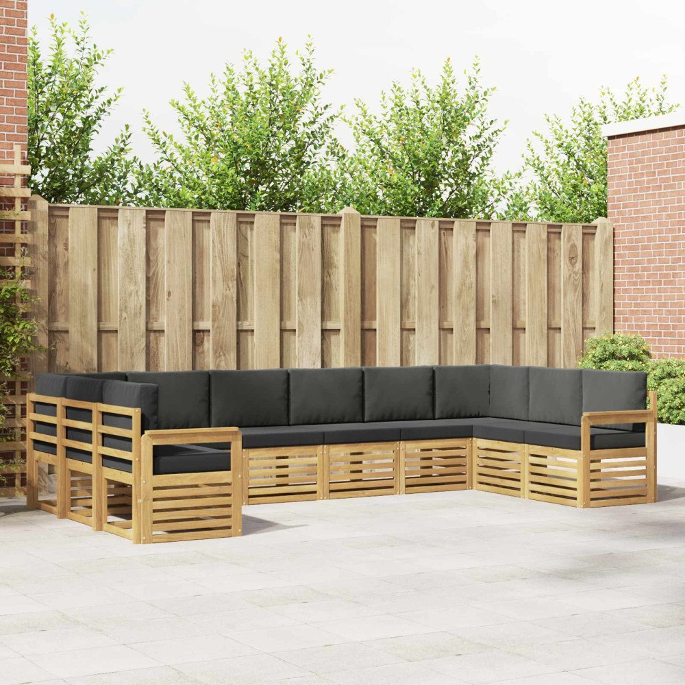 vidaXL Utomhussoffset 7 pcs Vit och Antracit 363 x 187,5 x 73 cm