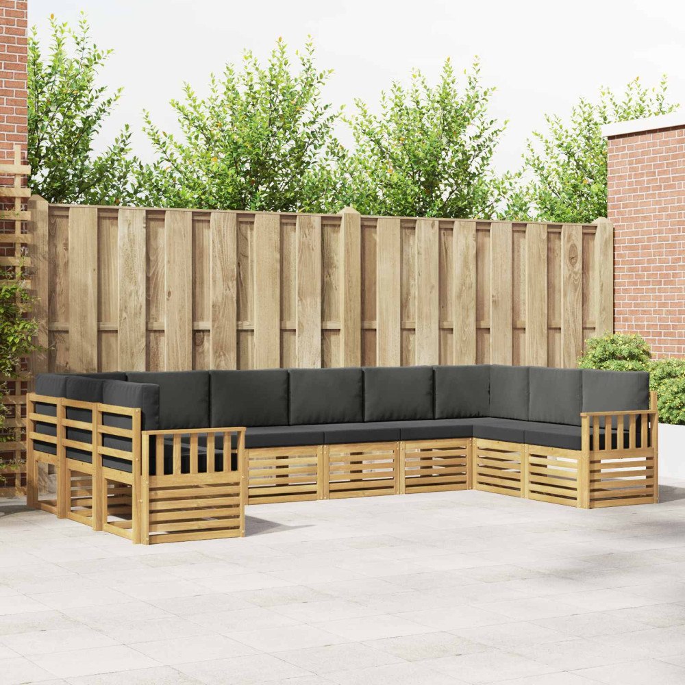 vidaXL Utomhussoffset 7 pcs Vit och Antracit 363 x 187,5 x 73 cm