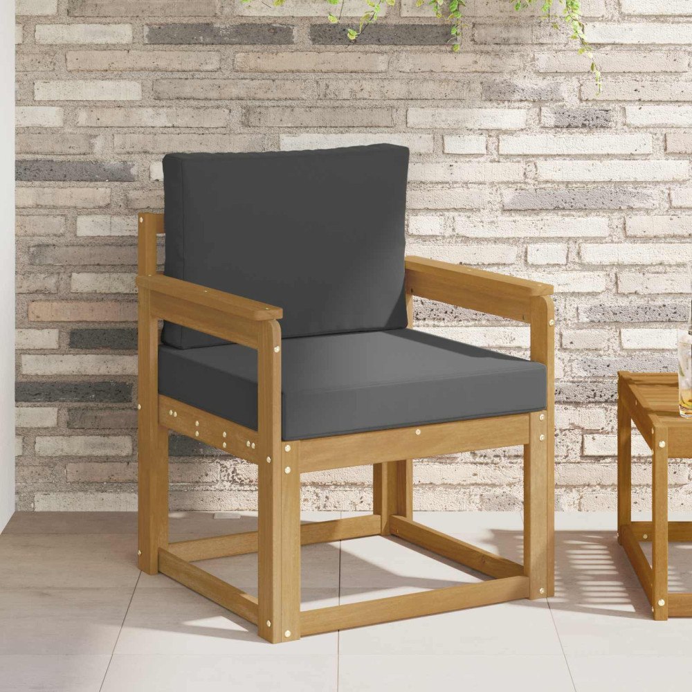 vidaXL 2 Stycke Utomhussoffset Polyester Vit och Antracit
