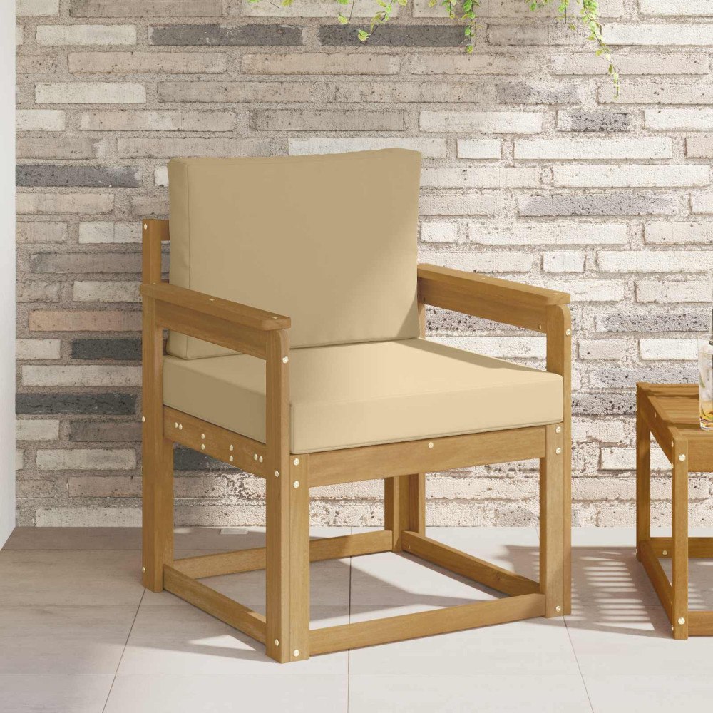 vidaXL 2 Stycke Utomhussoffset Polyester Vit och beige