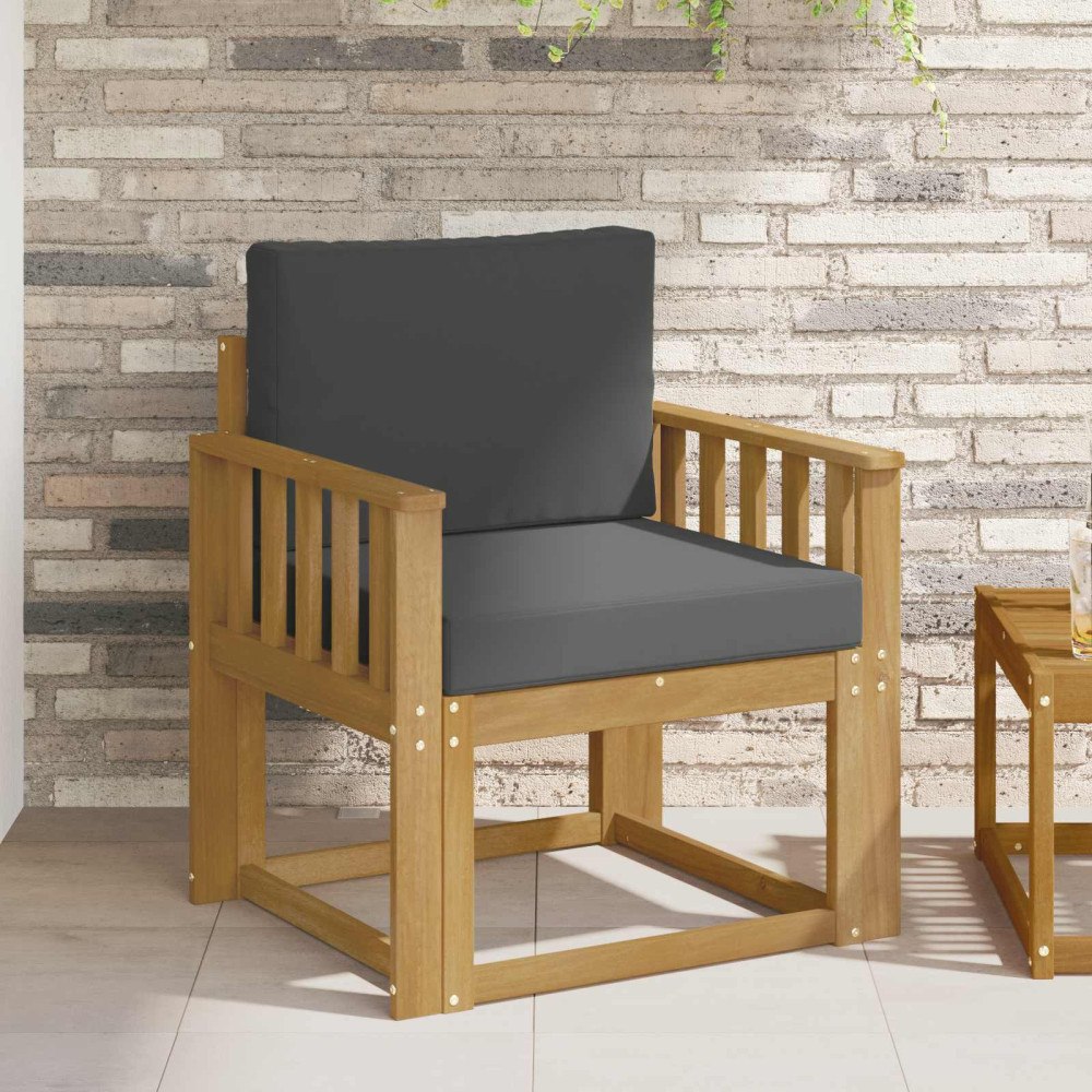 vidaXL 2 Stycke Utomhussoffset Polyester Vit och Antracit
