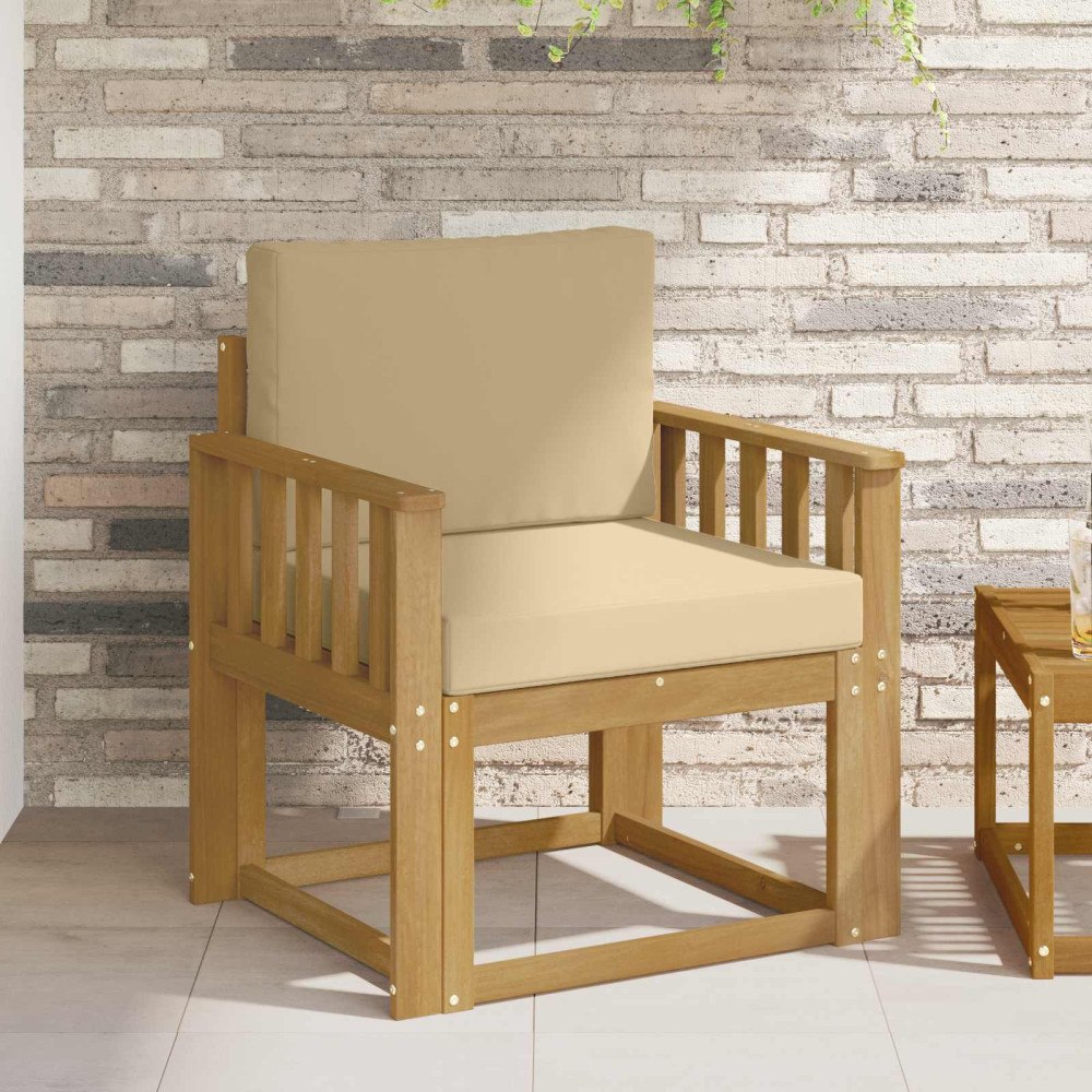 vidaXL 2 Stycke Utomhussoffset Polyester Vit och beige