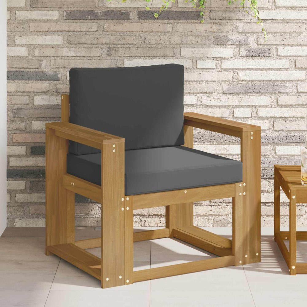 vidaXL 2 Stycke Utomhussoffset Polyester Vit och Antracit