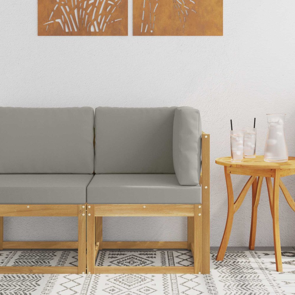 vidaXL Utomhussoffset Vit och ljusgrå 51 x 54 x 73 cm