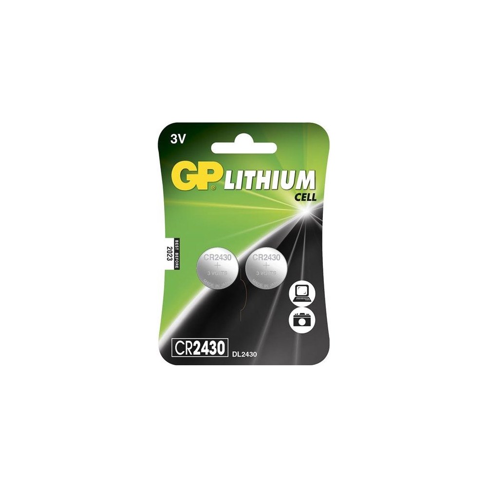 GP GP litiumbattericell CR2430, 3V, säkerhetsförsegling (2-pack...