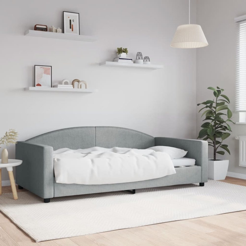 vidaXL Dagbädd ljusgrå 100x190 cm tyg