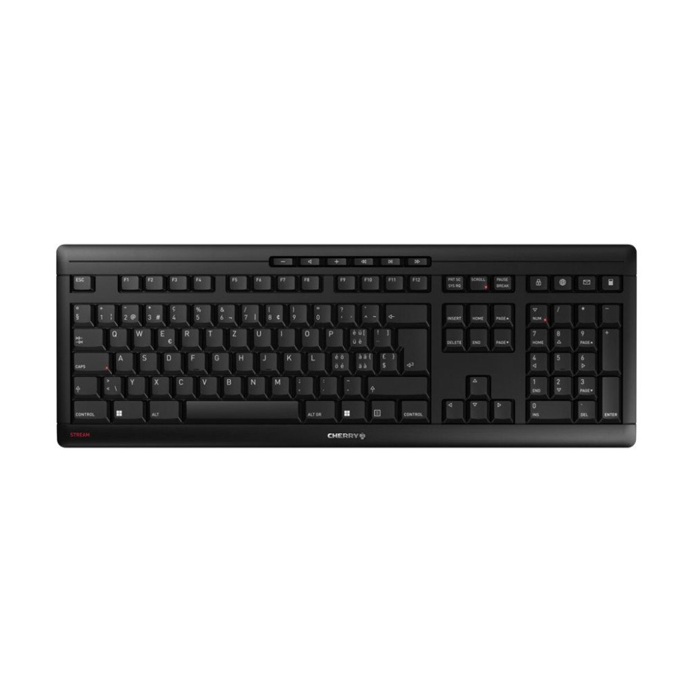 CHERRY CHERRY STREAM KEYBOARD WIRELESS - tangentbord - schweizisk - svart Inmatningsenhet