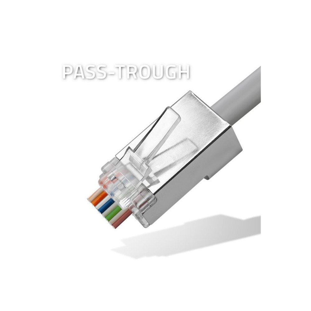 Qoltec Qoltec RJ45 | CAT6 | FTP | Pass Through | Guldpläterade kont...