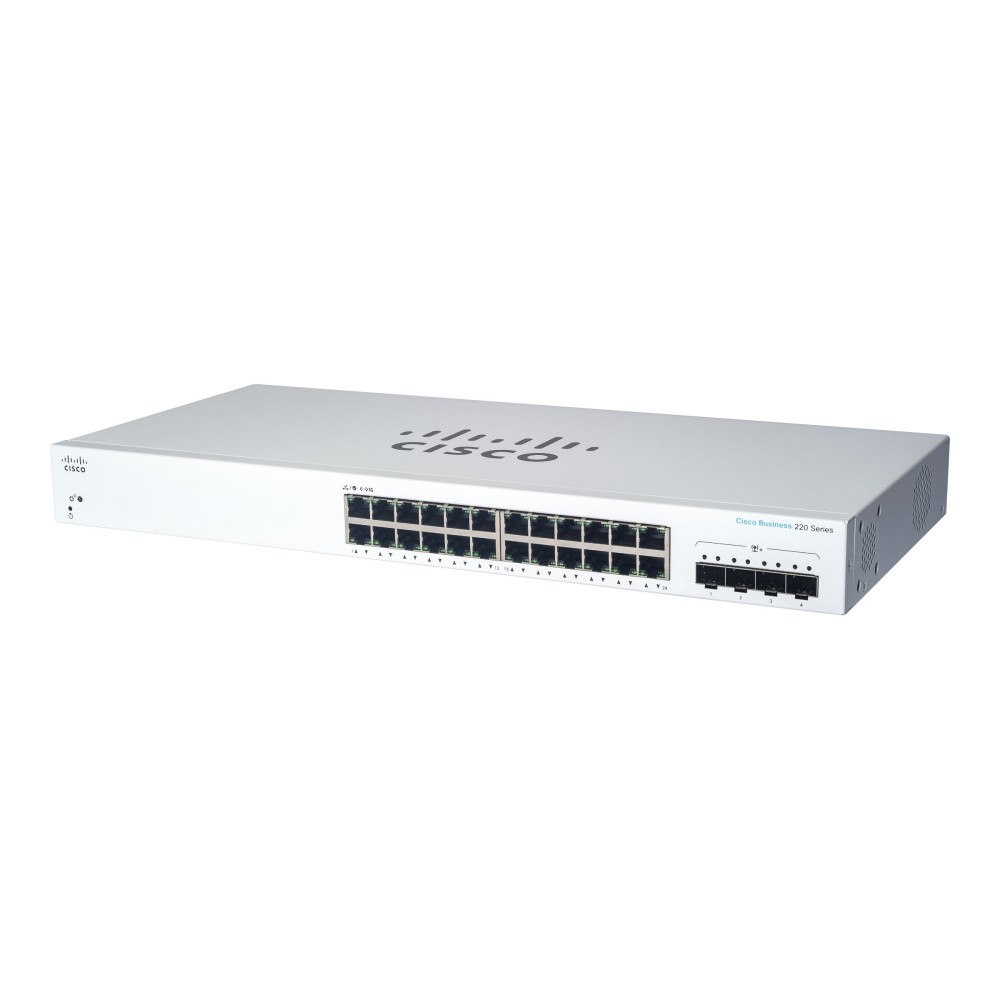 Cisco Systems Cisco Business 220 Series CBS220-24T-4X - switch - 24 portar - smart - rackmonterbar