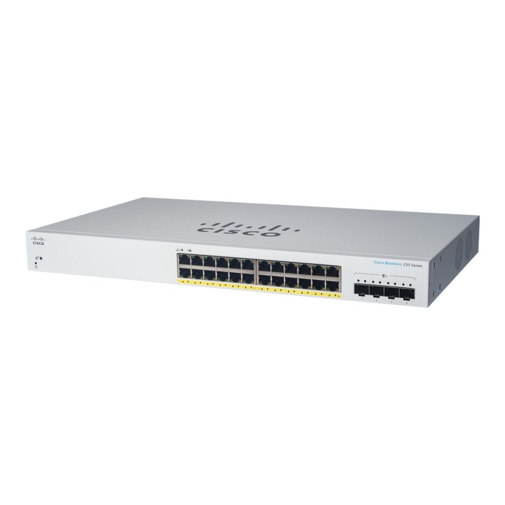 Cisco Systems Cisco Business 220 Series CBS220-24P-4G - switch - 28 portar - smart - rackmonterbar