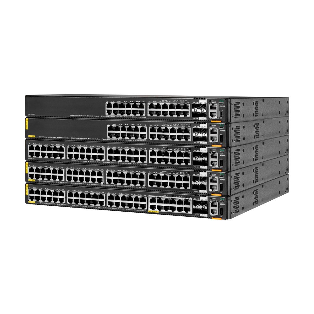 Hewlett Packard Enterprise HPE Aruba 6200M 24G Class4 PoE 4SFP+ - switch - 24 portar - Administrerad - rackmonterbar