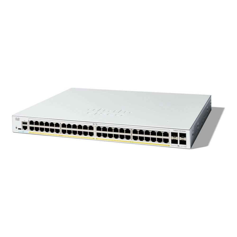 Cisco Systems Cisco Catalyst 1300-48P-4X - switch - 48 portar - Administrerad - rackmonterbar