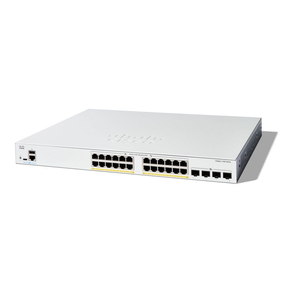 Cisco Systems Cisco Catalyst 1300-24FP-4X - switch - 24 portar - Administrerad - rackmonterbar