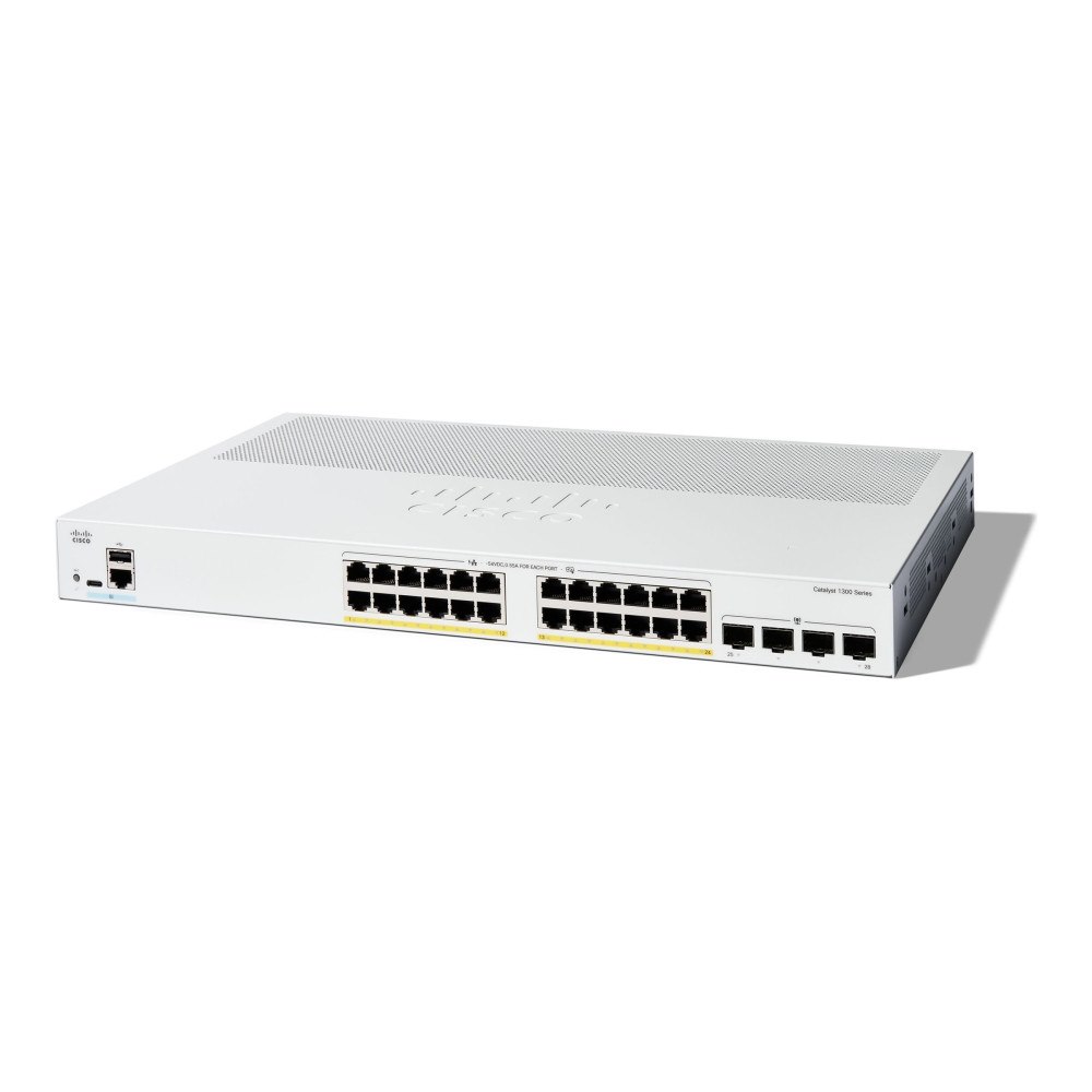 Cisco Systems Cisco Catalyst 1300-24P-4G - switch - 24 portar - Administrerad - rackmonterbar